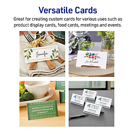 Avery Printable Place Cards With Sure Feed Technology 1 716 x 3 34 White  With Gold Border 150 Blank Place Cards - Office Depot