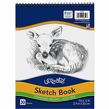 Pacon® Medium-Weight Sketch Book, 9" x 12", 30 Sheets