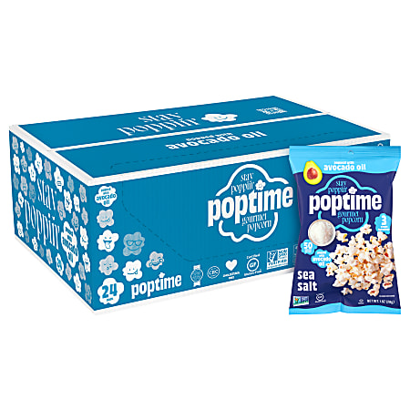 POPtime Avo Sea Salt Popcorn, 1 Oz, Total Qty 24