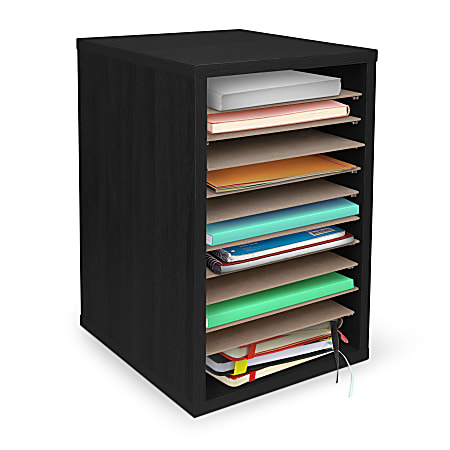 Alpine 11-Compartment Vertical File Organizer, 16-1/4"H x 10-3/4"W x 11-13/16"D, Black