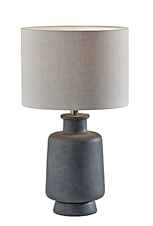 Adesso Skylar Table Lamp, 24-1/2”H, Taupe Fabric Shade/Weathered Gray Base
