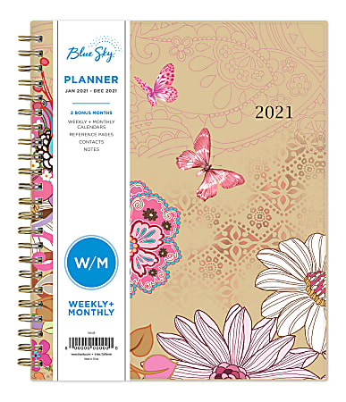 Blue Sky™ Polypropylene Weekly/Monthly Planner, 7" x 9", Lianne Pink, January to December 2021, 117908