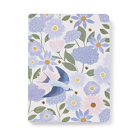 Studio Oh! Medium Coptic-Bound Journal, 8-11/16" x 6-1/2", College Rule, 192 Pages, Birds & Blooms
