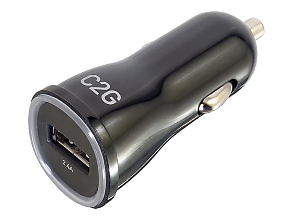 C2G 1-Port USB Car Charger - Car power adapter - 2.4 A (USB) - black