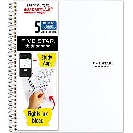 Oxford 5 Subject Notebook Poly Pocket