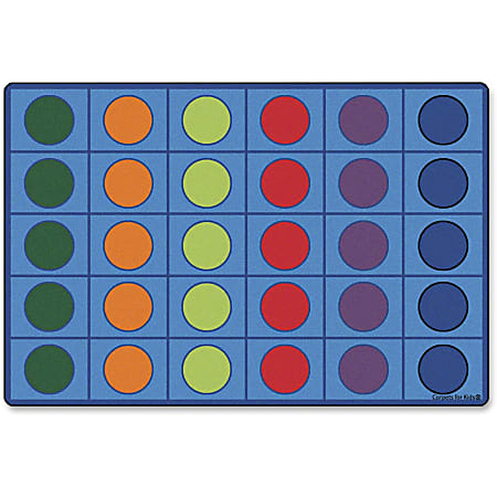 Carpets for Kids® Premium Collection 30 Seats Seating Circles Activity Rug, 6' x 9', Multicolor