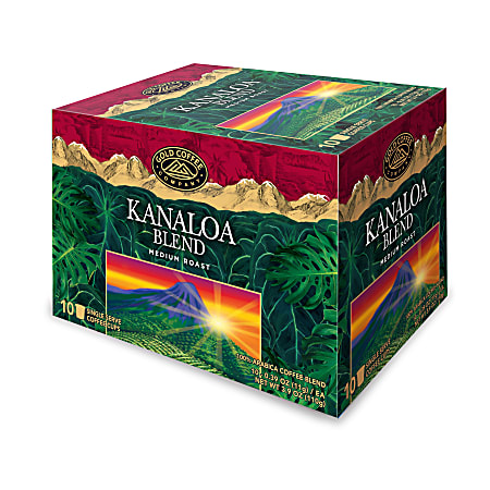 Gold Coffee Company Single-Serve Pods, Kanaloa Blend, Carton
