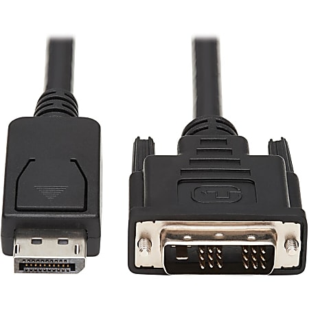 Eaton Tripp Lite Series DisplayPort to DVI Adapter Cable (DP with Latches to DVI-D Single Link M/M), 10 ft. (3.1 m) - P581010