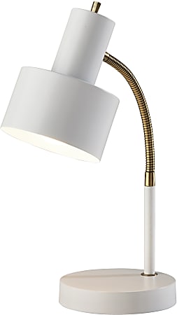 Adesso® Simplee Stark Desk Lamp with USB Port, 17-1/2”H, White/Brass