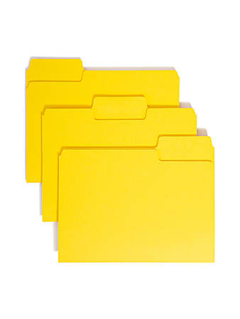 Smead® SuperTab® File Folders, Letter Size, 1/3 Cut, Yellow, Box Of 100