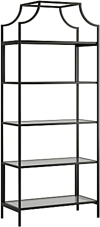 Sauder® International Lux 71"H 5-Shelf Bookcase, Black