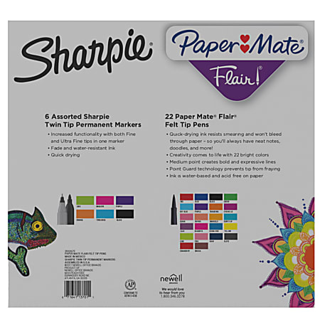 https://media.officedepot.com/images/f_auto,q_auto,e_sharpen,h_450/products/5789832/5789832_o02_sharpie_twin_tip_permanent_markers_and_paper_mate_flair_felt_tip_pens/5789832