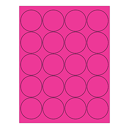 Office Depot® Brand Circle Inkjet/Laser Labels, LL197PK, 2