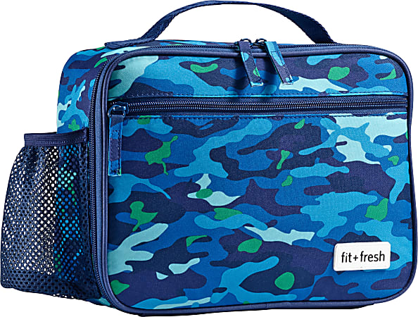 Blue camo top lunch bag