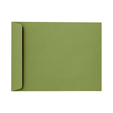 LUX Open-End 10" x 13" Envelopes, Gummed Seal, Avocado Green, Pack Of 50
