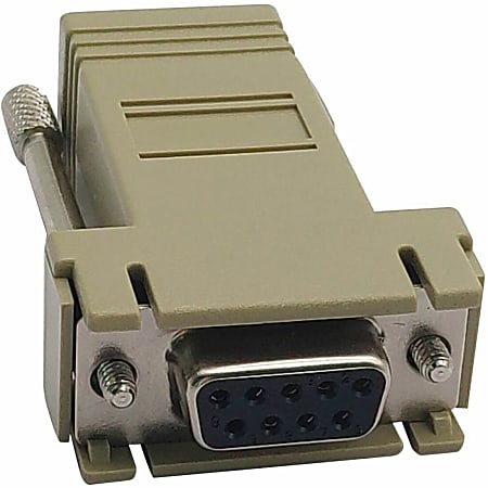 Eaton Tripp Lite Series Modular Serial Adapter Crossover Wiring (DB9 F to RJ45 F) - 1 x 9-pin DB-9 Serial Female - 1 x RJ-45 Network Female - Beige