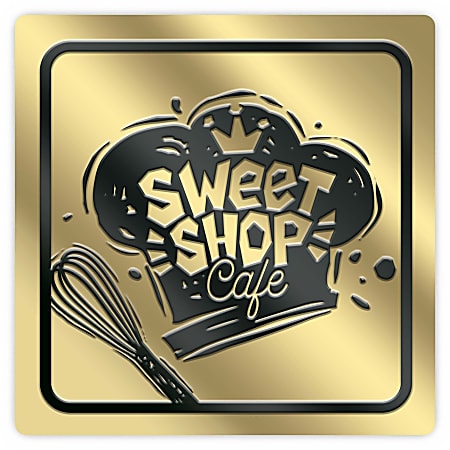 Custom 1-Color Foil-Embossed Labels And Stickers, 1" x 1" Square, Box Of 500 Labels