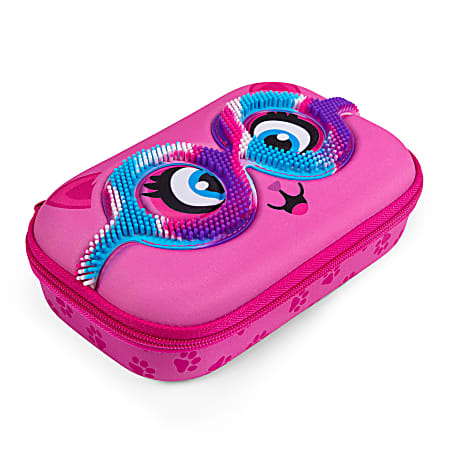 ZipIt Zipper School Box, 3”H x 6”W x 4”D, Sensory Pink Eyes