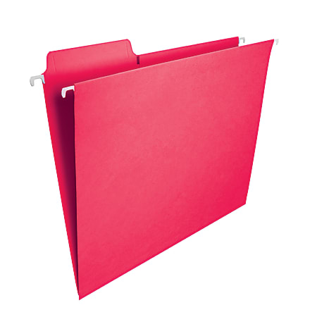 Smead® FasTab® Hanging File Folders, Letter Size, Red,