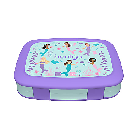 Bentgo Kids Prints 5 Compartment Lunch Box 2 H x 6 12 W x 8 12 D Mermaids  In The Sea - Office Depot