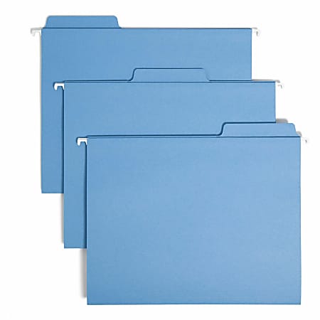 Smead® FasTab® Hanging File Folders, Letter Size, Blue, Box Of 20