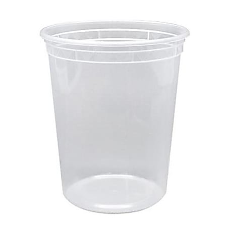 Karat Poly Deli Containers With Lids, 32 Oz, Clear, Pack Of 240 Containers/Lids