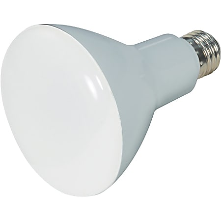 Satco 7.5W BR30 LED Bulb 7.50 W 65 W Incandescent Equivalent Wattage 120 V AC 650 lm BR30 Size Frosted White Warm White Light Color E26 Base 25000 Hour 4940.3 F 2726.8 C Color Temperature Office Depot