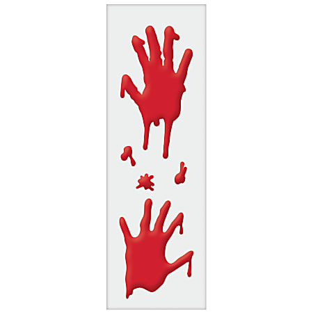 Amscan Bloody Hands Gel Clings, Red, Pack Of 5 Gel Clings