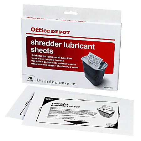 Ativa™ Shredder Lubricant Sheets, Pack Of 20