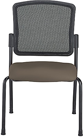 WorkPro® Spectrum Series Mesh/Vinyl Stacking Guest Chair with Antimicrobial Protection, Armless, Java, Set Of 2 Chairs, BIFMA Compliant