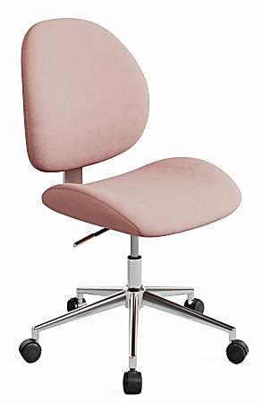 Realspace&reg; Brigsley Fabric Low-Back Task Chair, Pink/Chrome