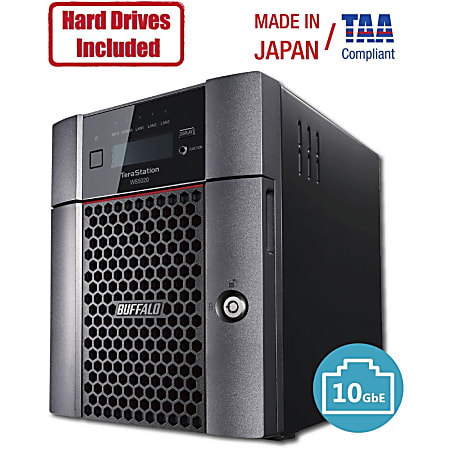 Buffalo TeraStation 5420DN Windows Server IoT 2019 Standard 8TB 4 Bay Desktop (4x2TB) NAS Hard Drives Included RAID iSCSI - Intel Atom C3338 Dual-core (2 Core) 1.50 GHz - 4 x HDD Supported - 32 TB Supported HDD Capacity