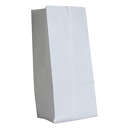 General Paper Grocery Bags, #16, 16"H x 7 3/4"W x 4 13/16"D, White, Pack Of 500 Bags