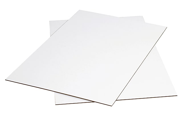 Partners Brand Material Kraft Corrugated Sheets, 24" x 36", White, Pack Of 20