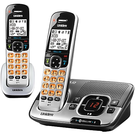 Uniden® D1780-2BT DECT 6.0 Cordless Bluetooth® Phone With Digital Answering System