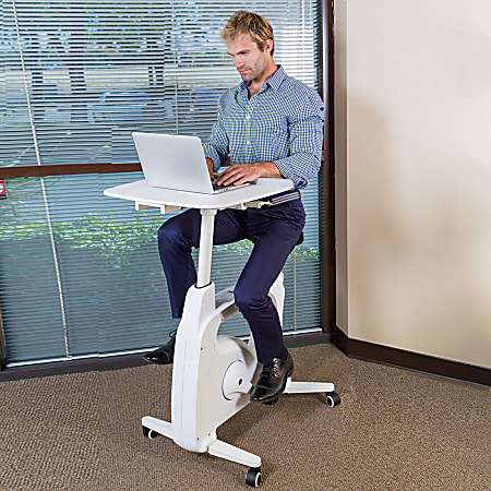 FlexiSpot Home Office White Under Desk Cycle Bike Chair With Desktop For  Exercise at Home