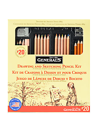 General's Drawing Pencil Kit, #20, Assorted Colors