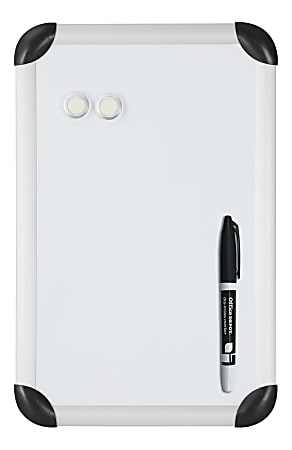 Office Depot® Brand Mini Magnetic Dry-Erase Whiteboard, 11" x 17", Aluminum Frame With Silver Finish