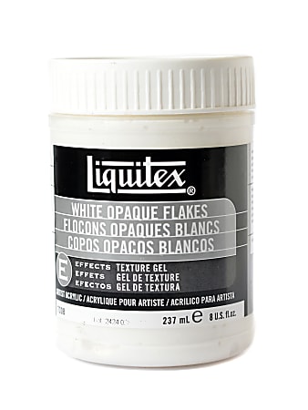Liquitex Acrylic Texture Gel Mediums, 8 Oz, White Opaque Flakes, Pack Of 2