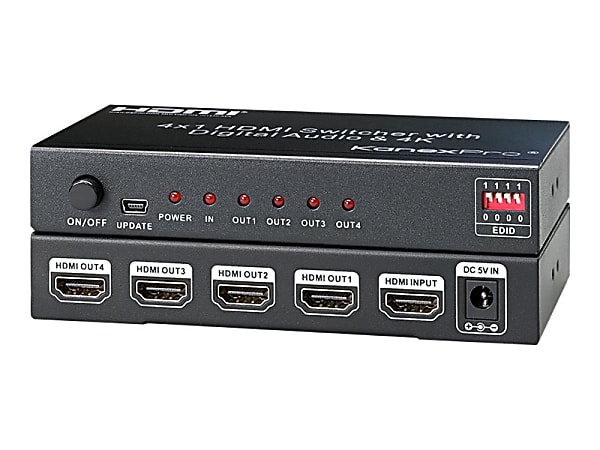 KanexPro 1x4 HDMI Splitter - Video/audio splitter - 4 x HDMI - desktop
