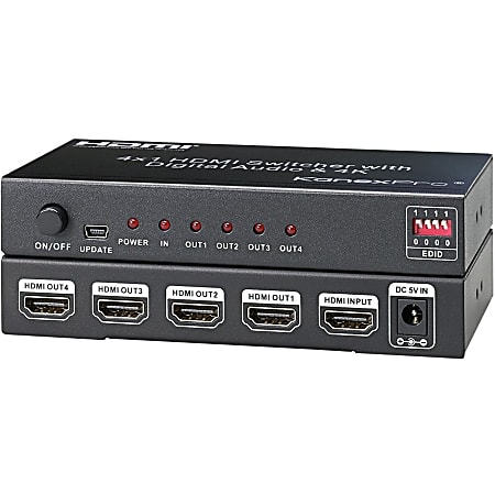 KanexPro 4K UHD HDMI 1x4 Port Splitter - 60 Hz to 60 Hz - 1 x HDMI In - 4 x HDMI Out - USB