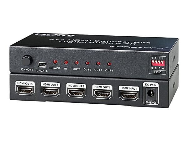 KanexPro 4K UHD HDMI 1x4 Port Splitter - 60 Hz to 60 Hz - 1 x HDMI In - 4 x HDMI Out - USB