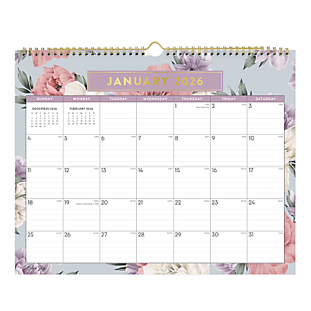 2026 Blue Sky Monthly Wall Calendar, 15” x 12”, Tula, January To December, 144076