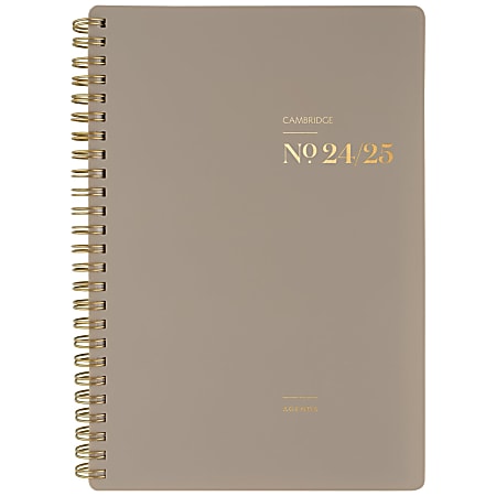2024-2025 Cambridge® WorkStyle® Focus Weekly/Monthly Academic Planner, 5-1/2" x 8-1/2", Timeless Taupe, July 2024 To June 2025, 1606-200A-45