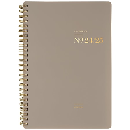 2024-2025 Cambridge® WorkStyle® Focus Weekly/Monthly Academic Planner, 5-1/2" x 8-1/2", Timeless Taupe, July 2024 To June 2025, 1606-200A-45