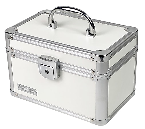 IdeaStream Vaultz Small Locking Storage Box 7 H x 7 W x 7 D White - Office  Depot