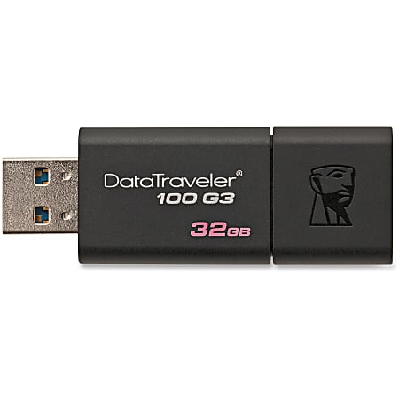 Kingston 32GB USB 3.0 DataTraveler 100 G3 - 32 GB - USB 3.0 - Black - 5 Year Warranty
