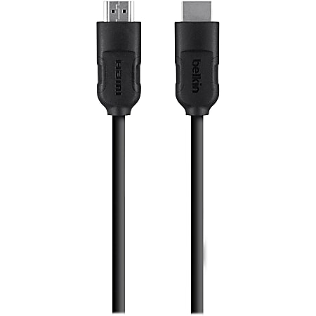 Belkin 25 foot High Speed HDMI - Ultra HD Cable 4k @30Hz HDMI 1.4 w/ Ethernet - 25 ft HDMI A/V Cable - First End: 1 x 19-pin HDMI Type A Digital Audio/Video - Male - Second End: 1 x 19-pin HDMI Type A Digital Audio/Video - Male - Black - 1 Each