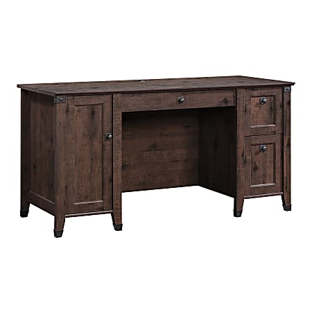 Sauder® Carson Forge 60"W Computer Desk, Coffee Oak