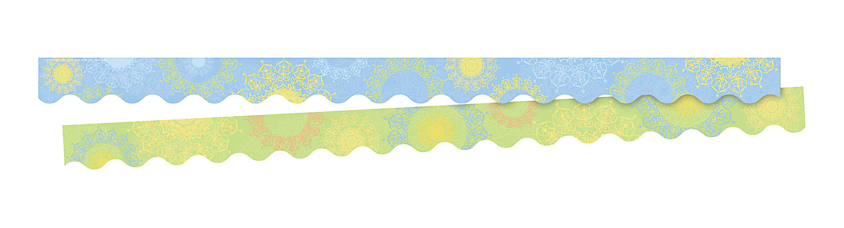 Barker Creek Double-Sided Scalloped Borders, 2-1/4" x 36", Mindfulness Sunrise, 13 Strips Per Pack, Set Of 2 Packs